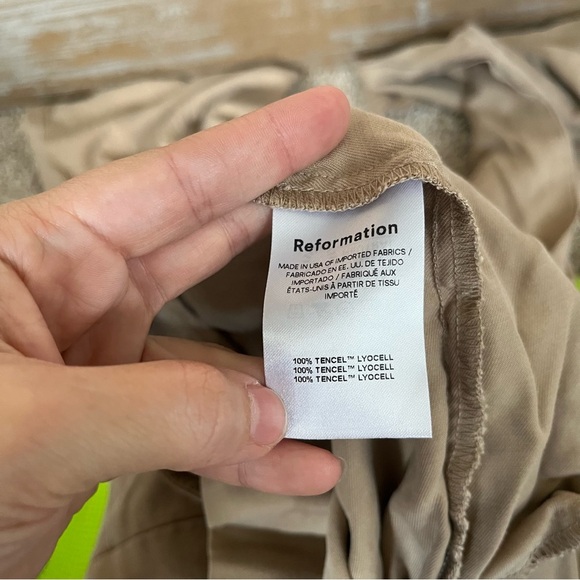 Reformation Mason Pants High Rise Career Streetwear Casual Khaki Womens 16 - Picture 7 of 8